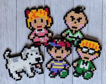Earthbound / Mother Fuse Bead Ness Paula Jeff Poo King Nintendo SNES Retro Characters with Magnets Perler Fusebeads