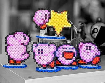Kirby aus Bügelperlen, Perler, Nintendo, SNES, Super Nintendo, mit Ständer, Kirbys, Kirby's Dream Land, Pixelart, Pixel
