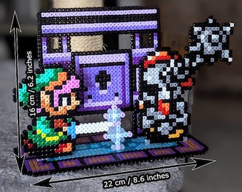 Zelda - A Link to the Past Diorama Display made of iron beads, Perler, The Legend of Zelda, Link, 3D, Hama, Artkal, Super Nintendo, SNES