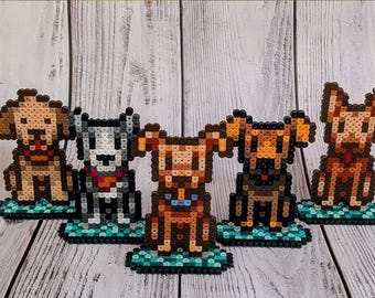 Dogs / Dogs made from iron-on beads from Stardew Valley, Perler, Pixelart, Pixel, Dogs, Cats, Katzen, Hunde