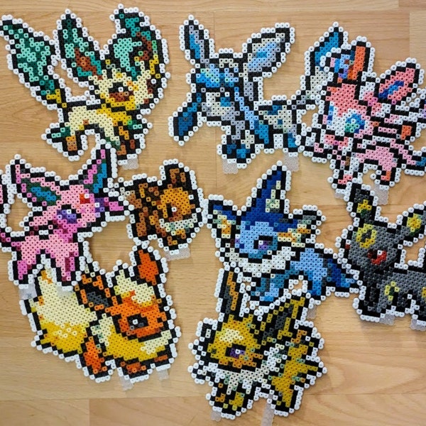 EVOLI / EEVEE Evolutions made of iron beads, Vaporeon Jolteon Flareon Espeon Umbreon Leafeon Glaceon Sylveon Feelinara Folipurba Psiana Nachtara