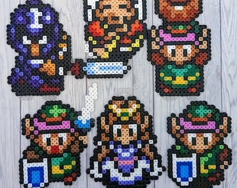 Zelda - A Link to the Past Characters from Fuse Beads, Perler Videogames, Link, Kakariko, Alttp, Super Nintendo, Snes