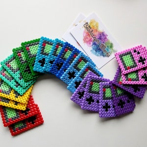 Gameboy magnets made of iron beads, magnets, magnets, Nintendo, Game Boy, Perler, beads, keyrings, keychains, rainbow
