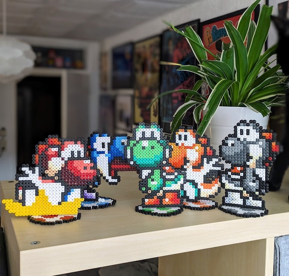 アイロンビーズで作ったヨッシー WITH STAND、パーラー、任天堂、SNES