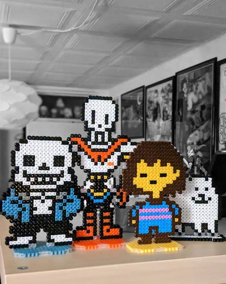 UNDERTALE Characters Made of Iron Beads Sans Papyrus Frisk 