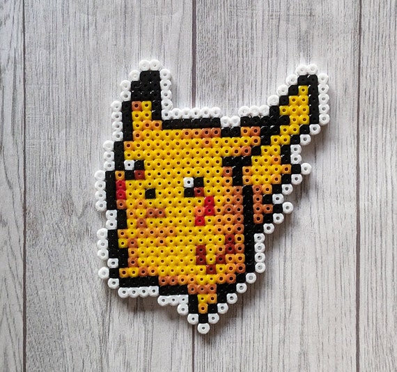 Pikachu made of fuse beads, pokemon, pokemon, nintendo, perler, stand,  artkal, hama, perler, perlerbeads