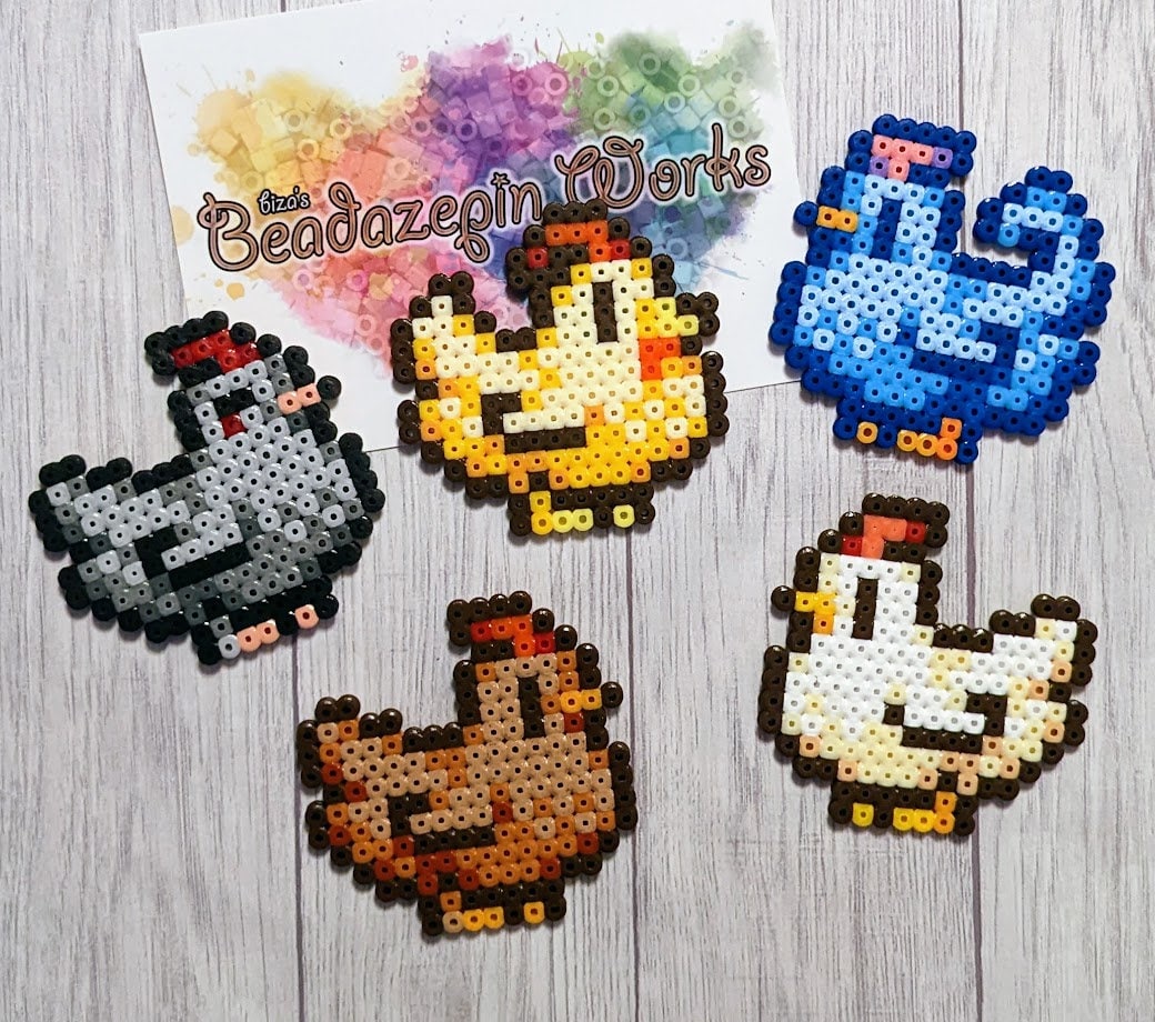 Chickens stardew Valley Made of Ironing Beads Animals Etsy