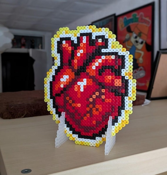 Anatomical Heart Made of Fuse Beads, Perler, Pixel Art, Pixel