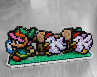 Zelda - A Link to the Past Diorama Display made of iron beads, Perler, The Legend of Zelda, Link, 3D, Hama, Artkal, Super Nintendo, SNES