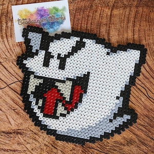 Boo, Buu Huu (Super Mario) made of Ironing Beads, Perler, Yoshi, Ghost, Teresa テレサ, Nintendo, Videogames
