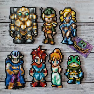 Chrono Trigger characters made from iron-on beads, Nintendo, SNES, Chronotrigger, HAMA