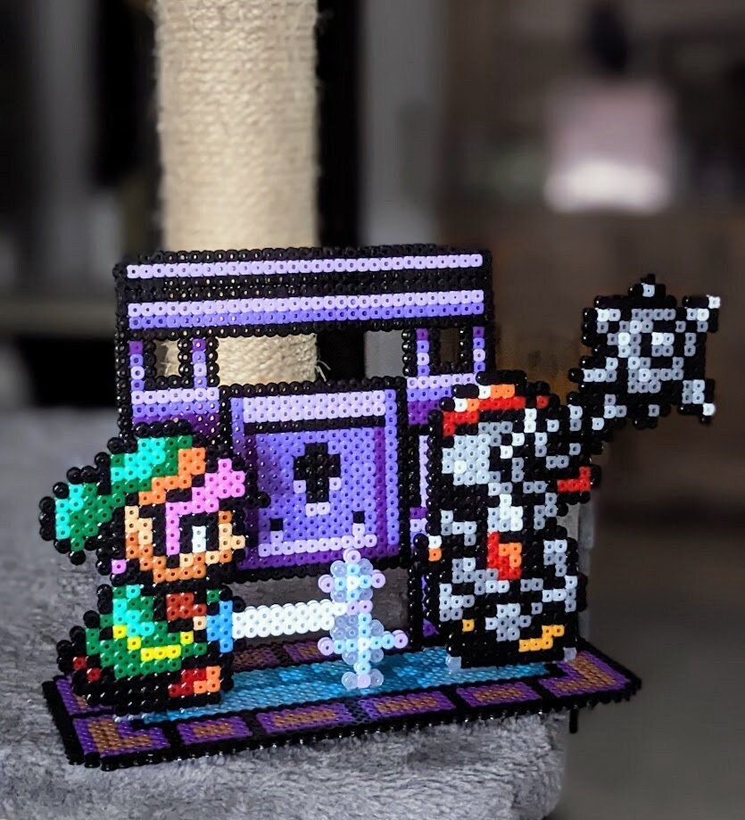 I got a perler bead kit for Christmas so I made BOTW Link and BOTW2 Zelda :  r/beadsprites