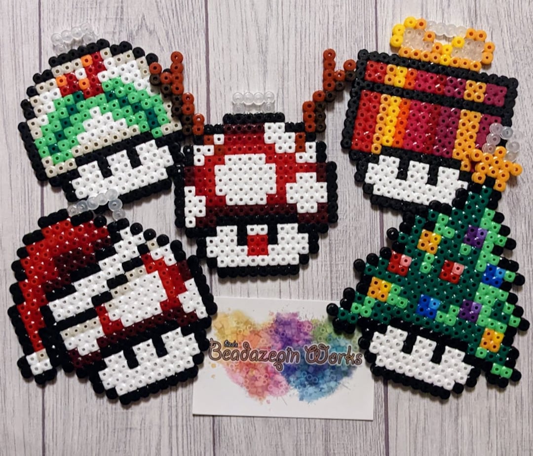 Mario Mushroom Fuse Beads Super Mushroom Mario Bros Mini Bead