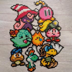 Partner di Paper Mario realizzati con perline di ferro, Perler, videogiochi, Nintendo, Super Mario, Artkal, Hama