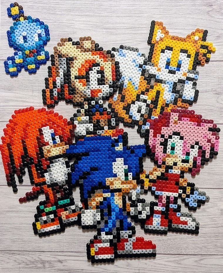 Sonic Perler Beads Tails Bead Sprite 8 Bit Pixel Art Knuckles the Echidna  Hedgehog Sonic 2 Sonic 3 Sega Genesis Robotnik 