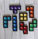 Tetris magnets made of ironing beads, fridge magnets, magnets, Nintendo, retro, pixels, blocks, stones. Blocks 