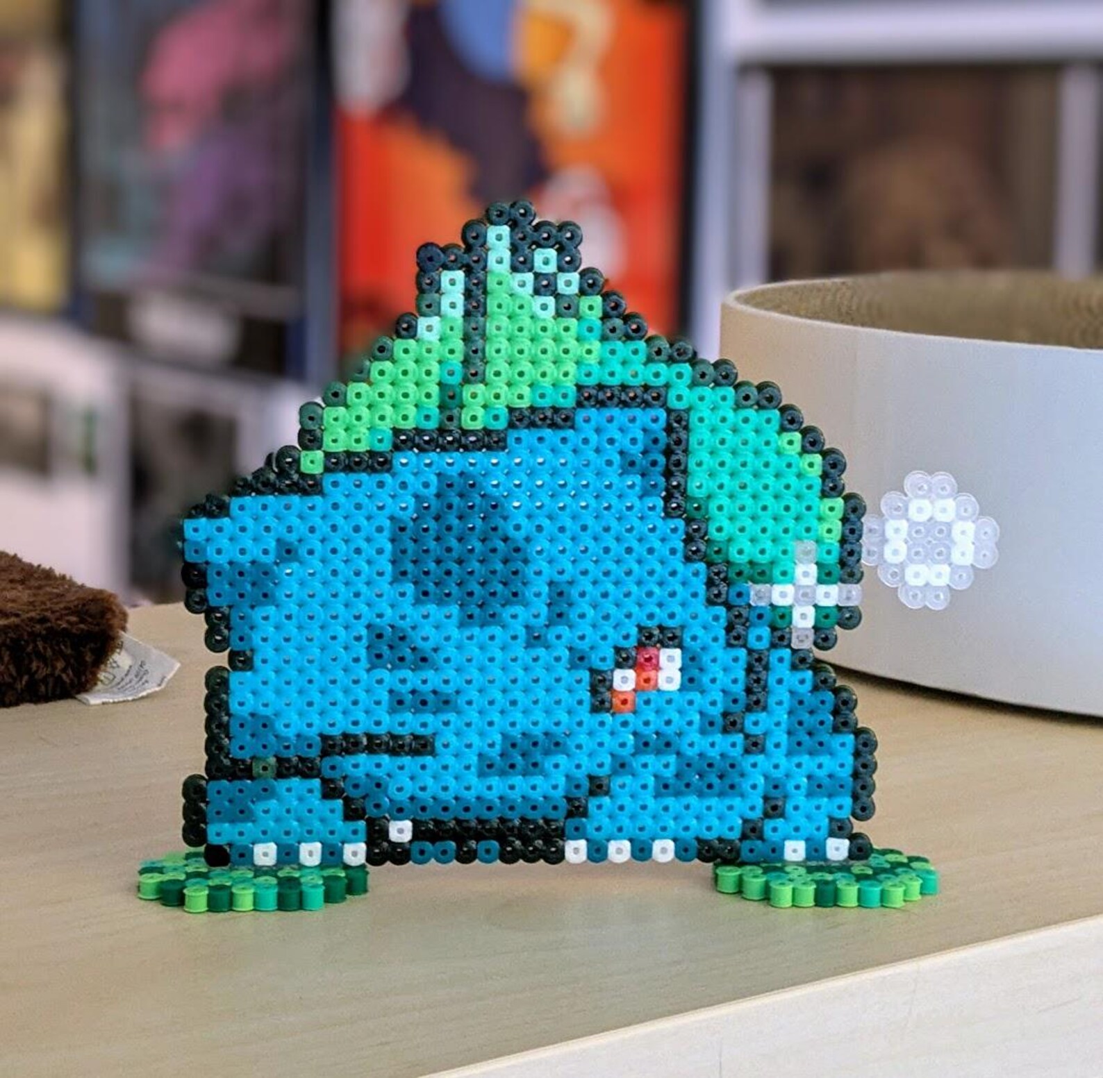 Bulbasaur Pokémon Made From Iron-on Beads, Perler Nintendo Videogames ...