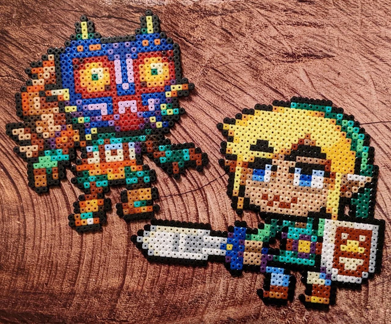 Pixel art, perle Hama. Mario, Kirby, Yoshi, Link de Zelda, Alex Kid etc