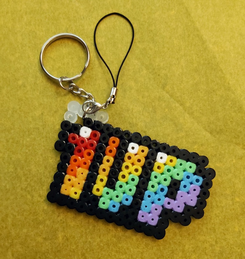 1UP, 1 UP, Extra Life of Ironing Beads with Magnet/Key Ring, Perler Pixel Magnets Beads Keychain Keychain Keychain Nintendo Super Mario image 4