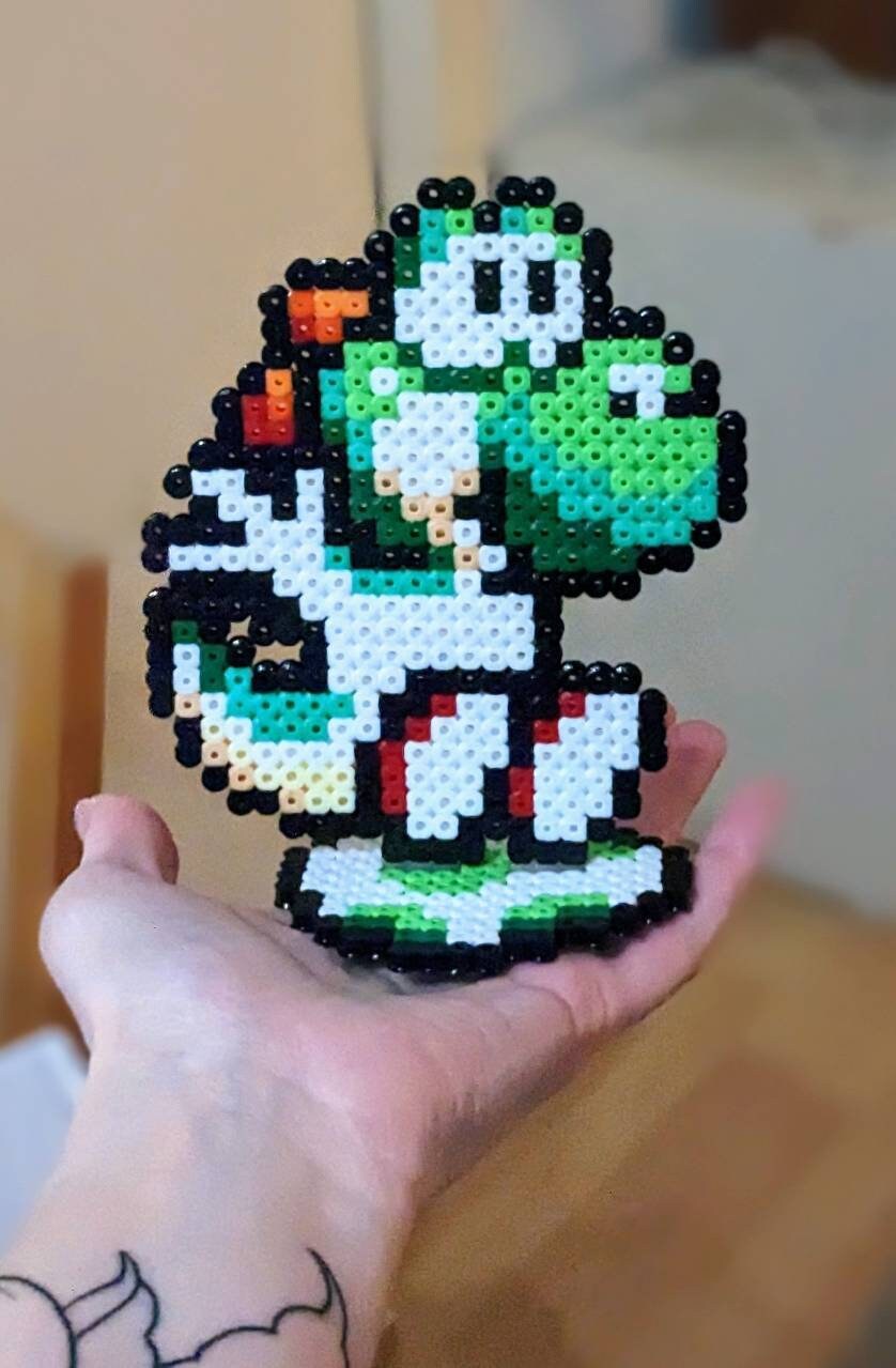 アイロンビーズで作ったヨッシー WITH STAND、パーラー、任天堂、SNES