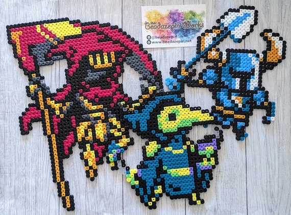 Shovel Knight / Plague Knight / Specter Knight Made of Iron Beads, Perler,  Magnets, Retro, Videogames, Hama, Artkal, Beads -  Israel