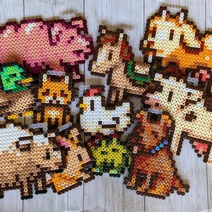 Animals / Animals (Stardew Valley) made of Ironing Beads, Pearls, Magnets, Chicken Cat Dog Cow Sheep Dinosaur Horse Harvest Moon, Beads, Gaming