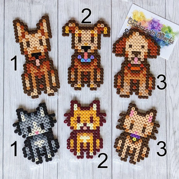 Pets / Pets made from Stardew Valley beads, Perler, Pixelart, Pixel, Dogs, Cats, Katzen, Hunde