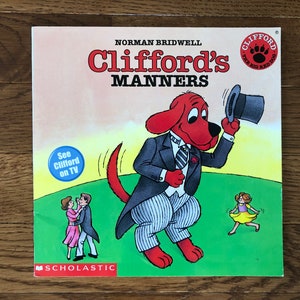 1987 Vintage Clifford Book - Clifford&#39;s Manners by Norman Bridwell