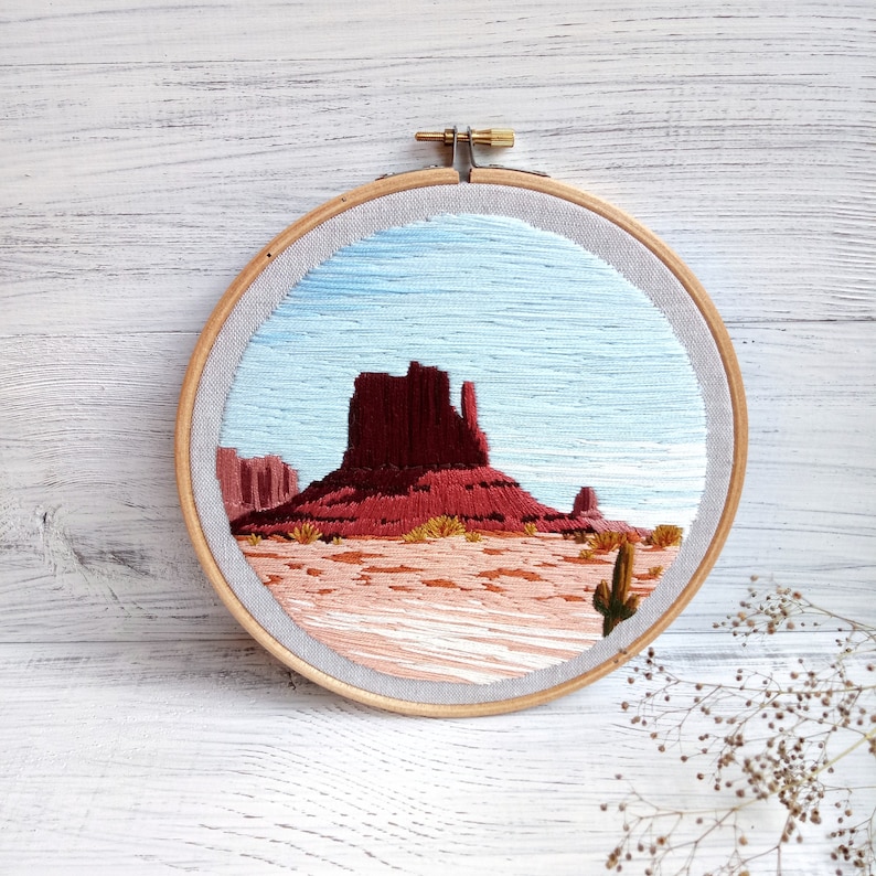 Arizona Embroidery Pattern Pdf Beginner Embroidery Desert Etsy