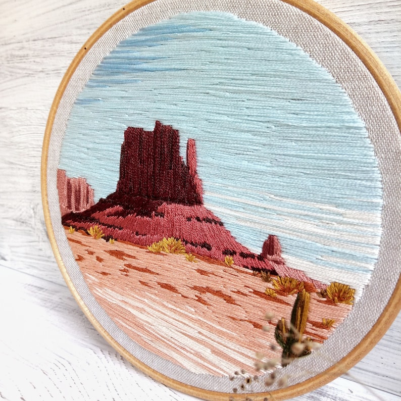 Arizona Embroidery Pattern Pdf Beginner Embroidery Desert Etsy