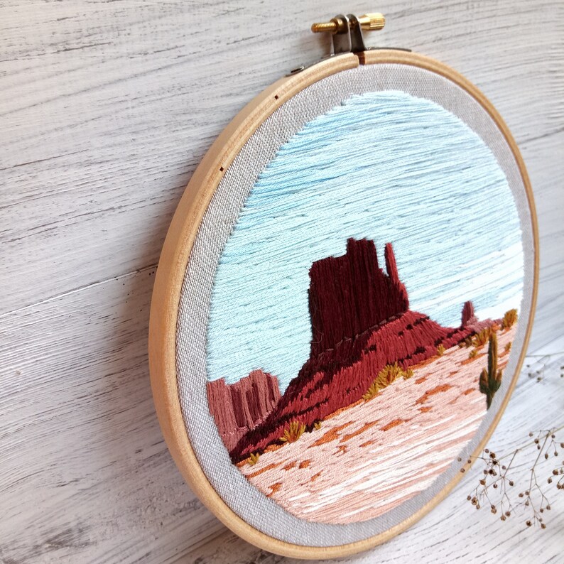 Arizona Embroidery Pattern Pdf Beginner Embroidery Desert Etsy