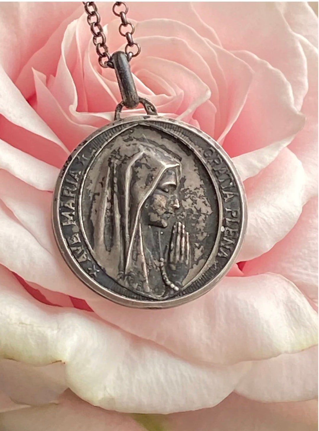Vintage French Our Lady of Lourdes Medal - Etsy