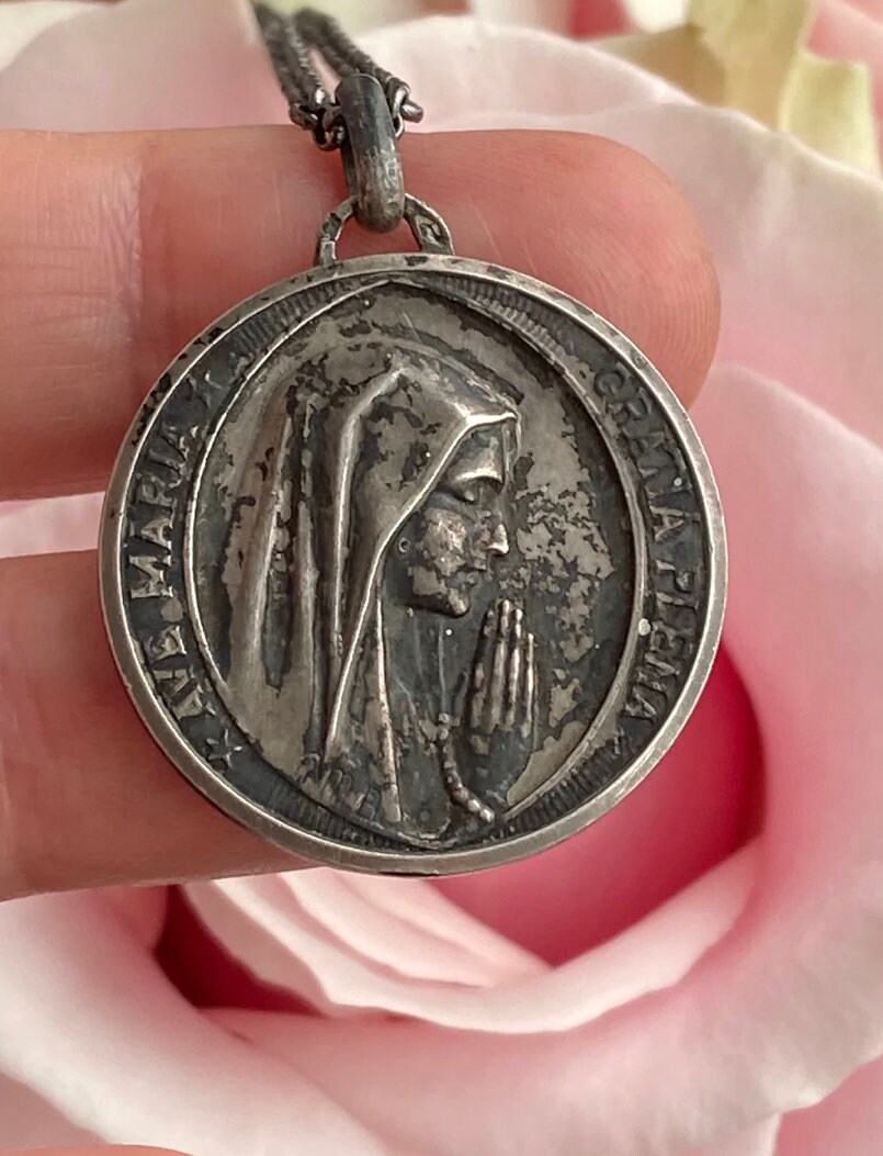 Vintage French Our Lady of Lourdes Medal - Etsy