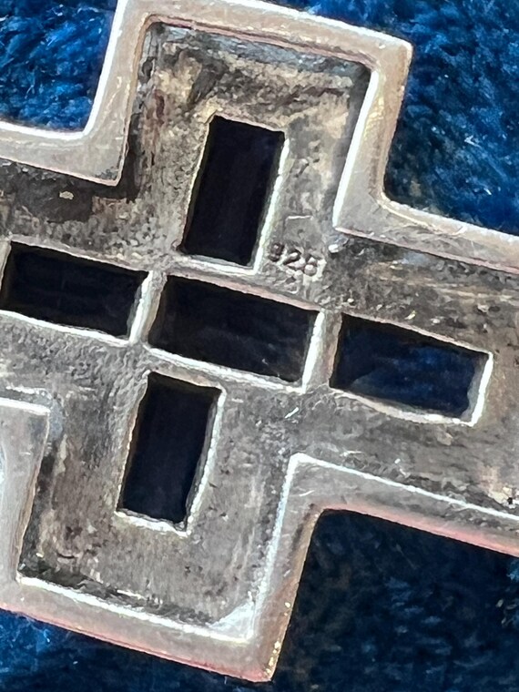 Dramatic Sterling Silver and Violet Amethyst Cros… - image 2