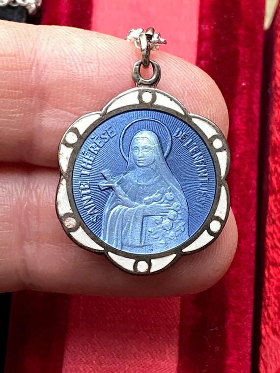 Antique French Saint Therese Medal - image 2