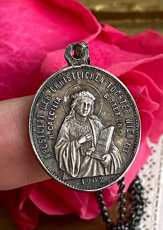 Antique German Saint Cecilia Medal