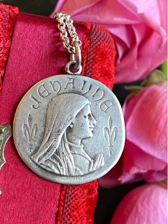 Antique French Saint Joan Medal - image 1