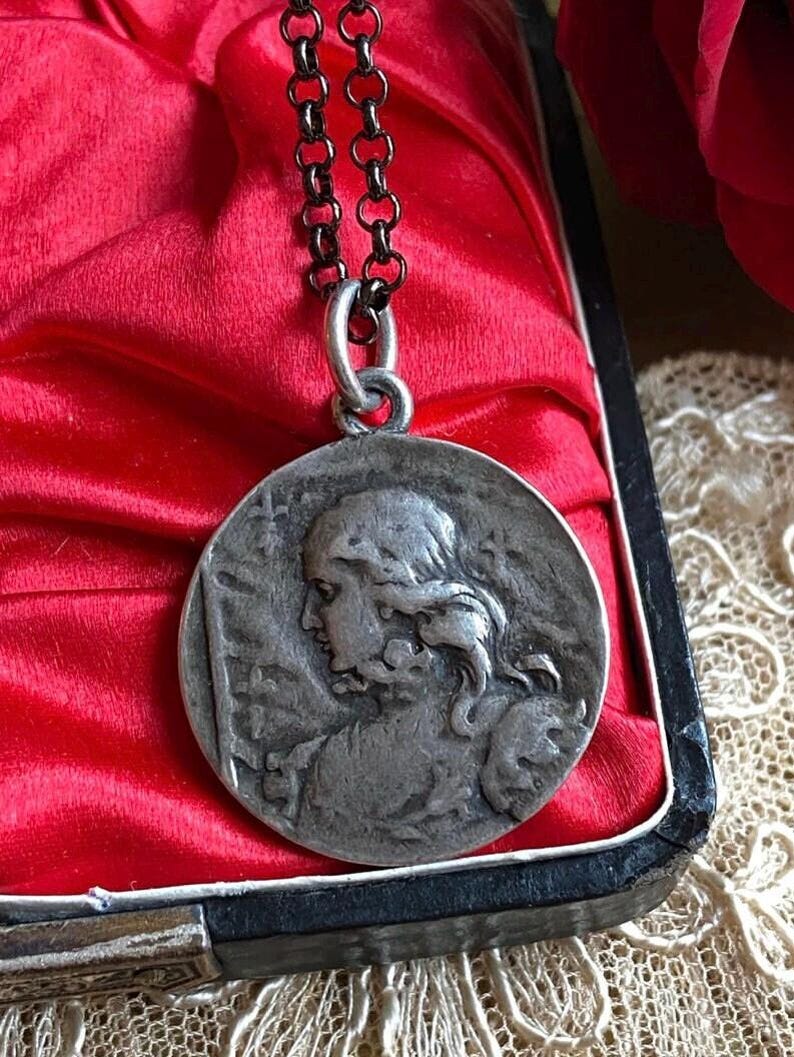 Antique French Saint Joan of Arc Medal - Etsy