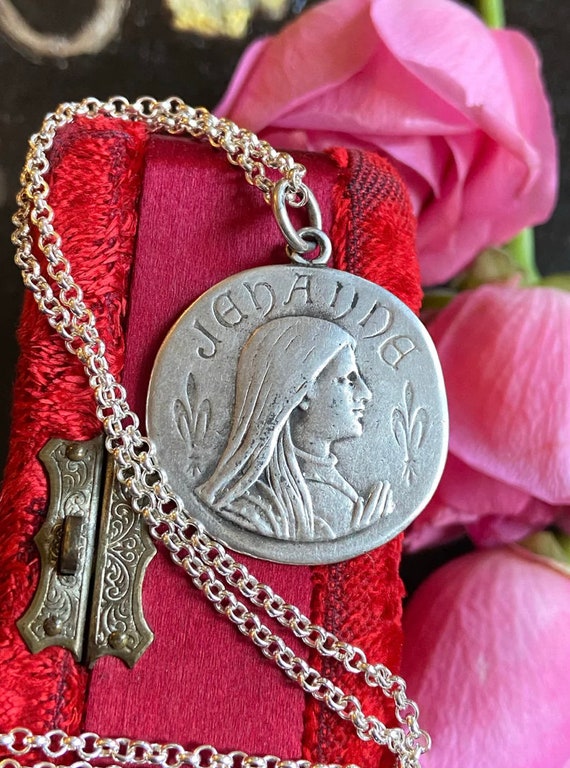 Antique French Saint Joan Medal - image 4