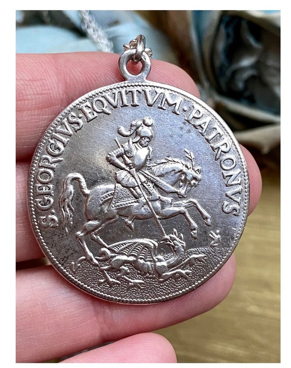 Antique French Saint George Medal - image 4