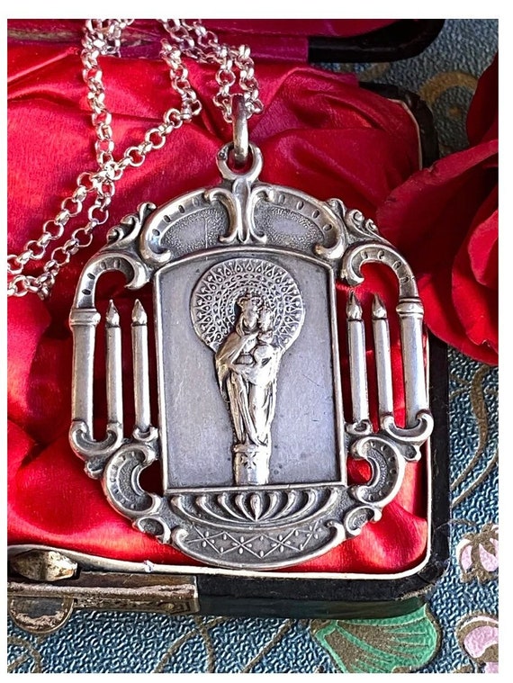 Antique Our Lady of the Pillar Silver Medal