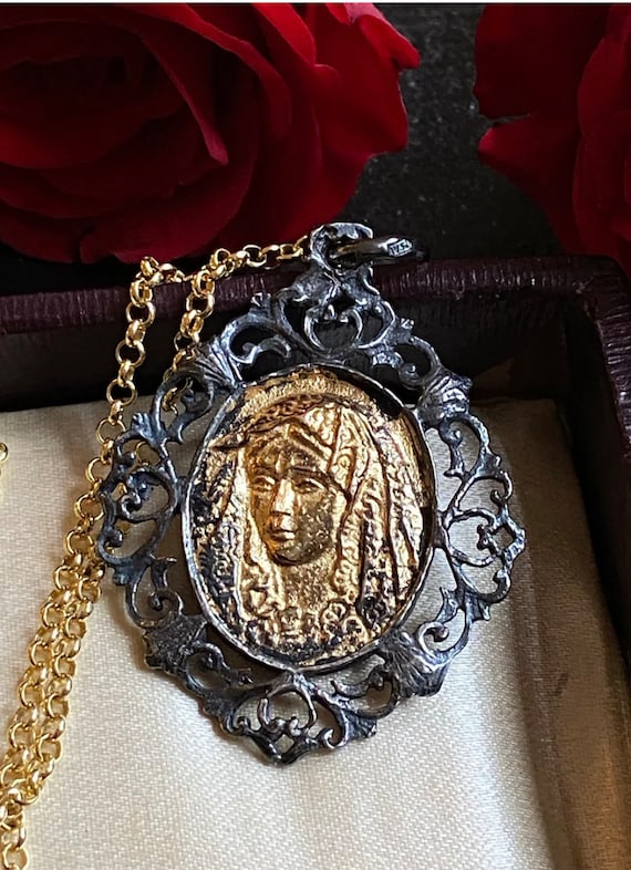 Antique Spanish Our Lady of Sorrows Medal