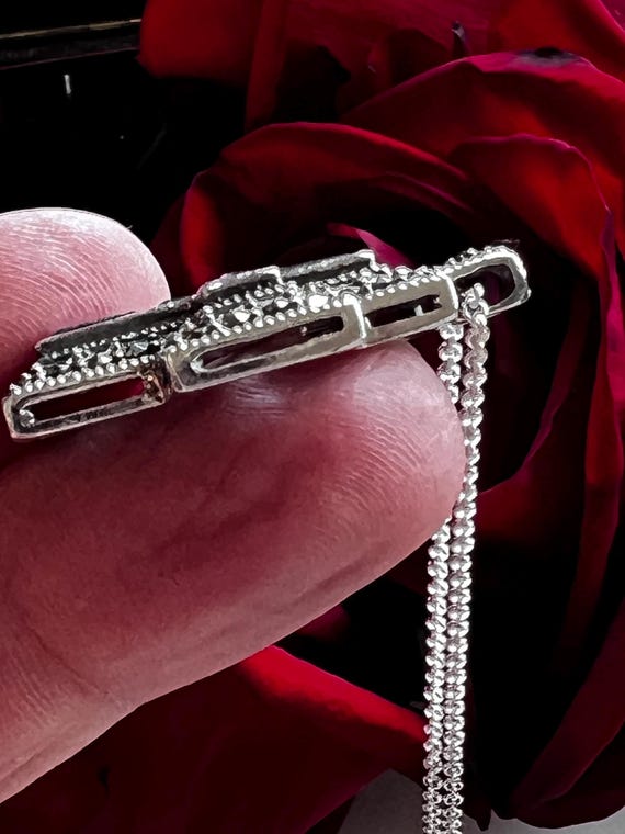 Dramatic Sterling Silver and Violet Amethyst Cros… - image 3