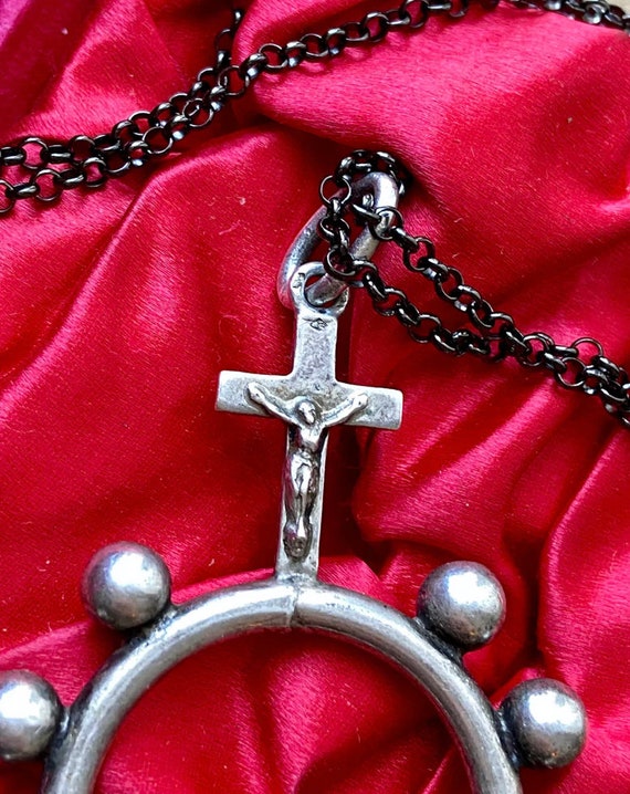 Antique French Silver Rosary Pendant - image 5