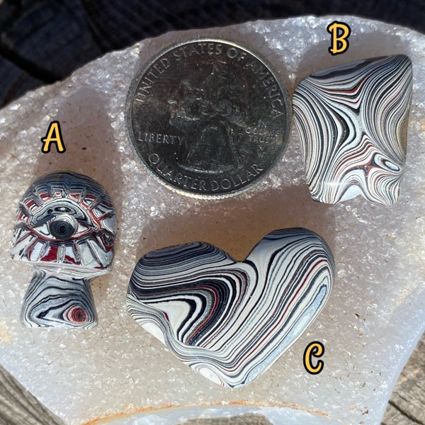 Hand Carved Fordite Cabochons