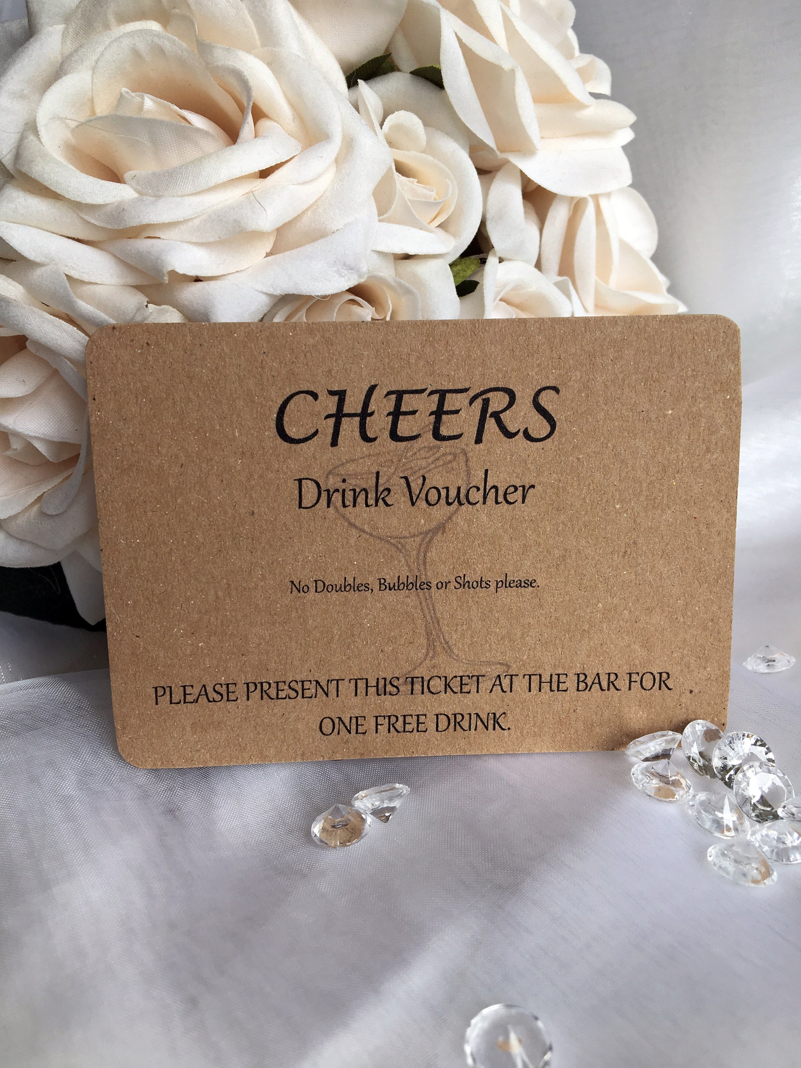 A Free Drink for your Wedding Guests Free Drink Voucher on Etsy