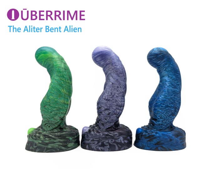 Aliter An H.R. Giger Inspired Bent Knot Alien Dildo - Alien Monster Dildo - Custom Made to Order Platinum Silicone Dildo