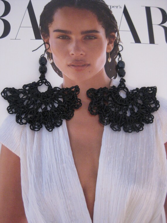 Fashion Statement Earrings Long Black Dangling - Black Chandelier Earrings Fashion Fashion Statement Earrings Long Black Dangling - Black Chandelier Earrings Fashion