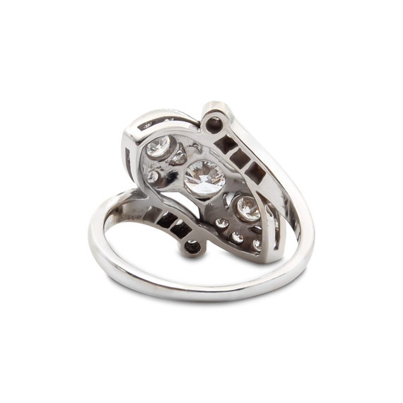 14 Karat White Gold Diamond Bypass Ring - image 5