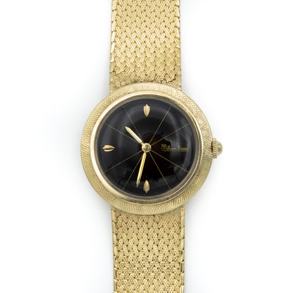 Lucien Piccard Gold Watch with Round Black Dial - image 1